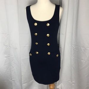 Nautical body con form fitting dress small navy